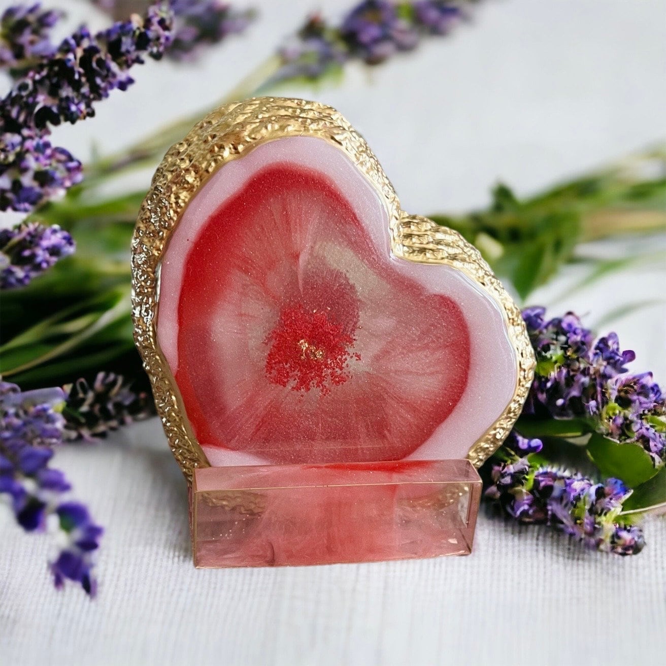 Untersetzer Set mit Halter aus Epoxidharz-Resinart-Resin Coasters