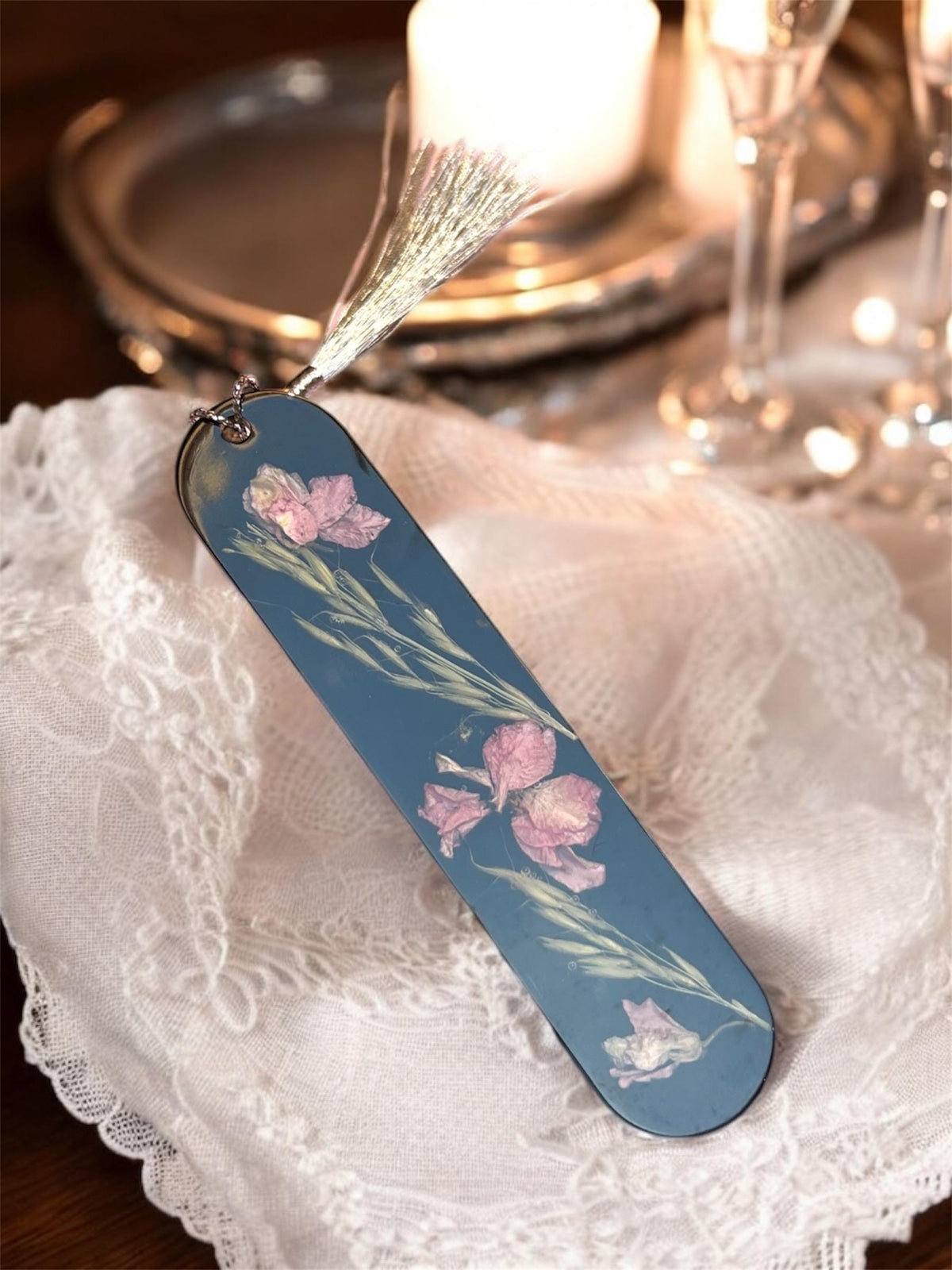 Handmade dried flower resin bookmark