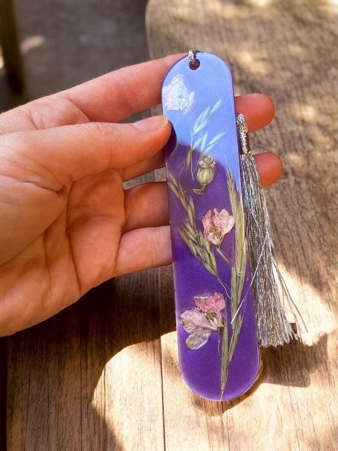 Handmade epoxy resin bookmark