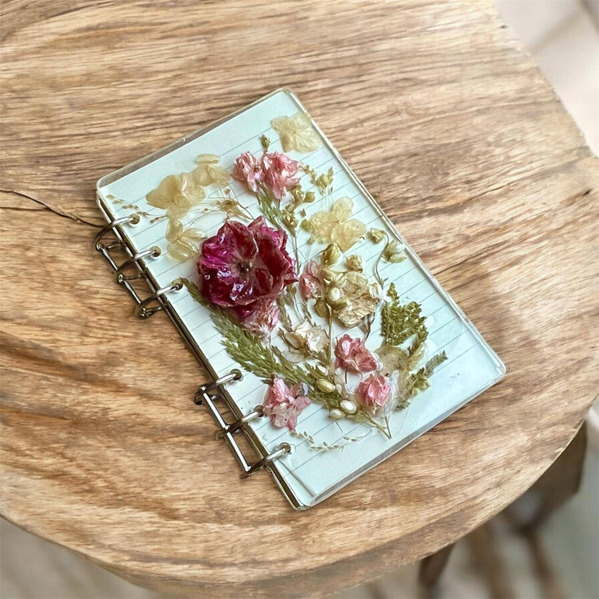 Pressed flower notebook with resin cover