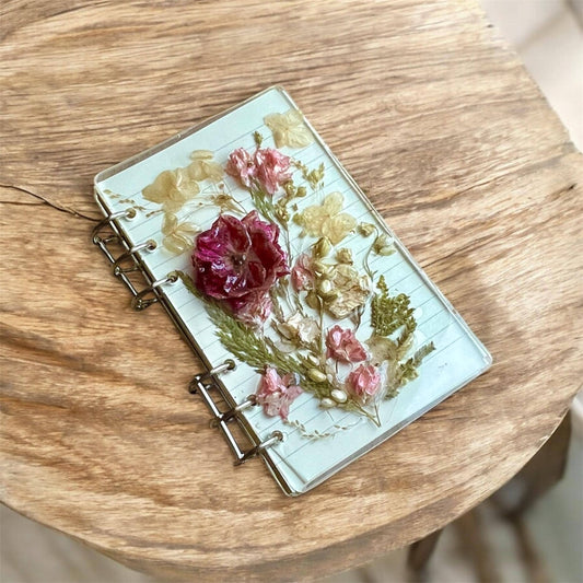 Pressed flower notebook with resin cover