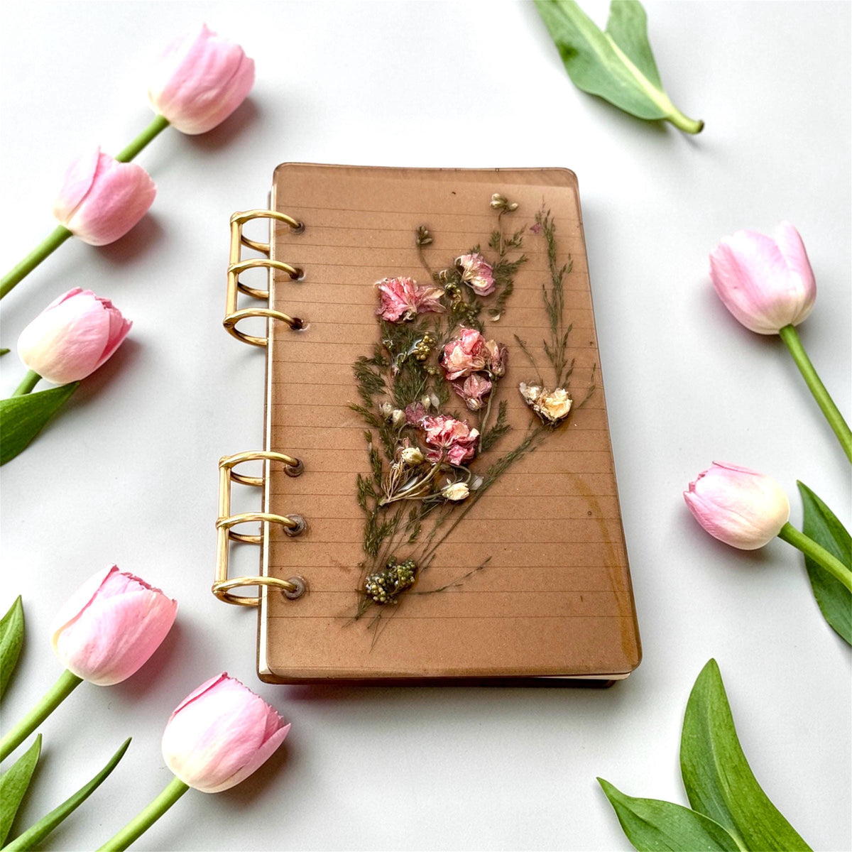 Pressed flower journal birthday gift