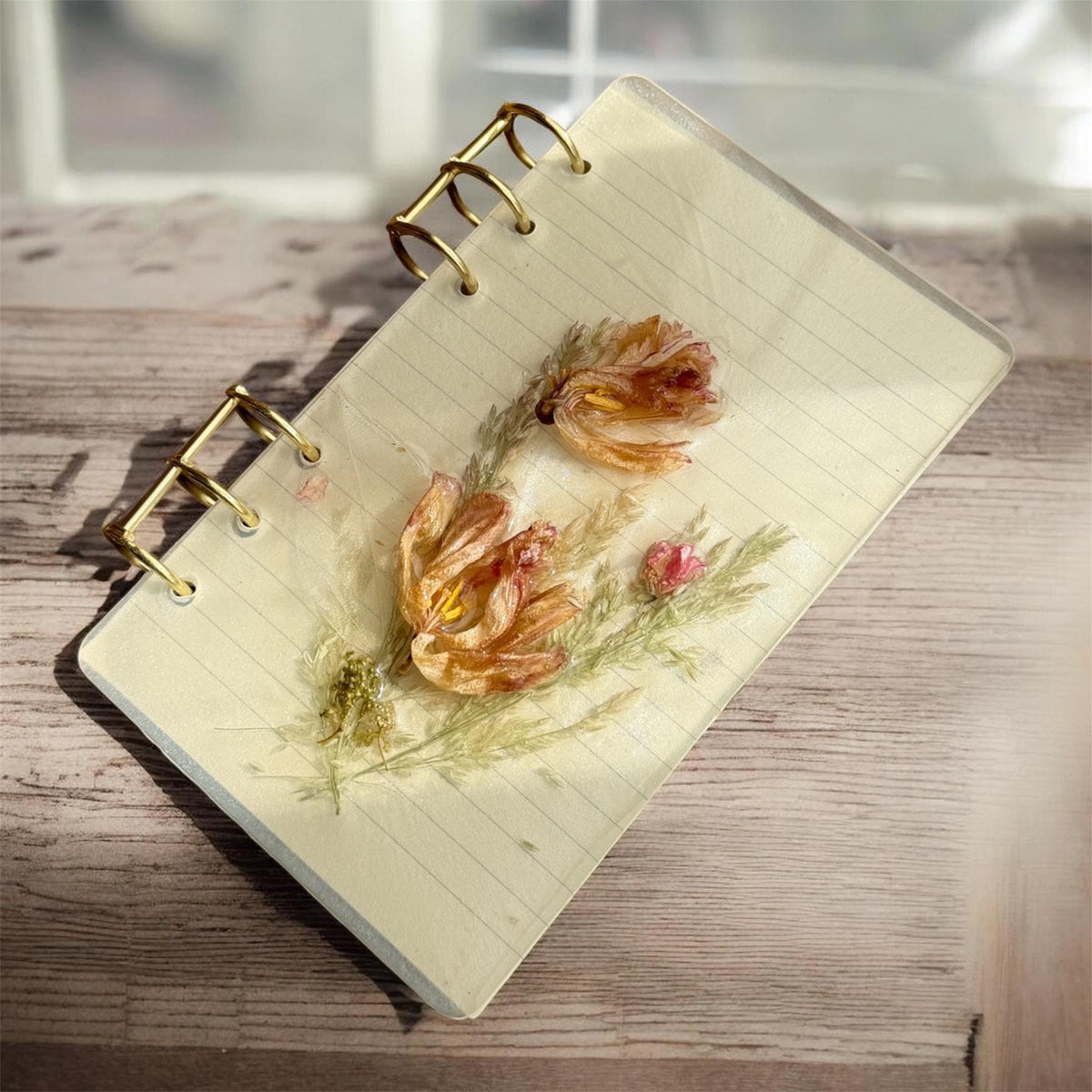 Dried flower journal close up