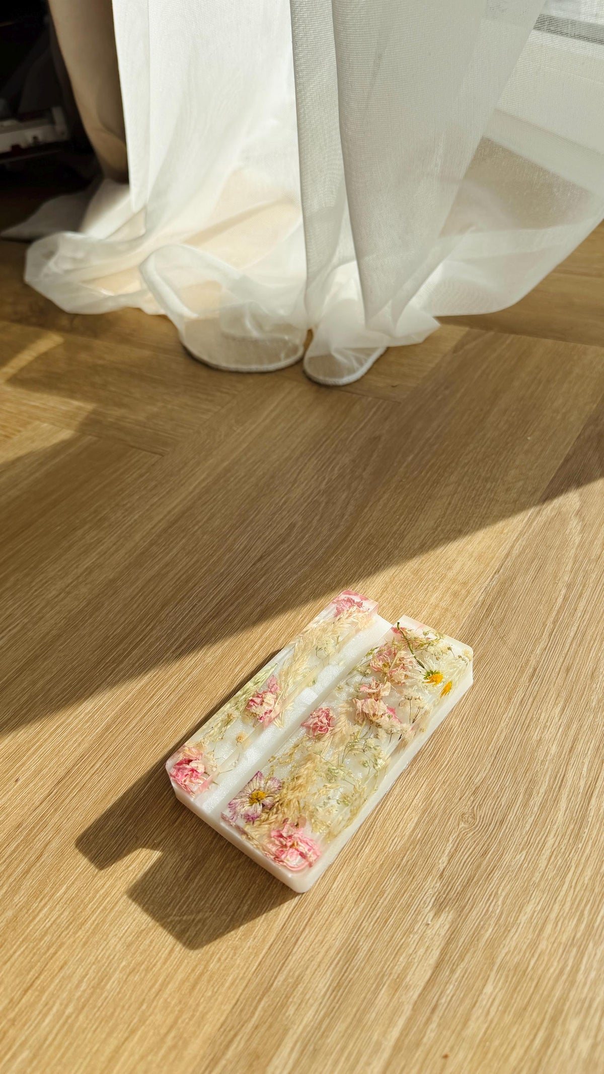 Handmade floral phone holder